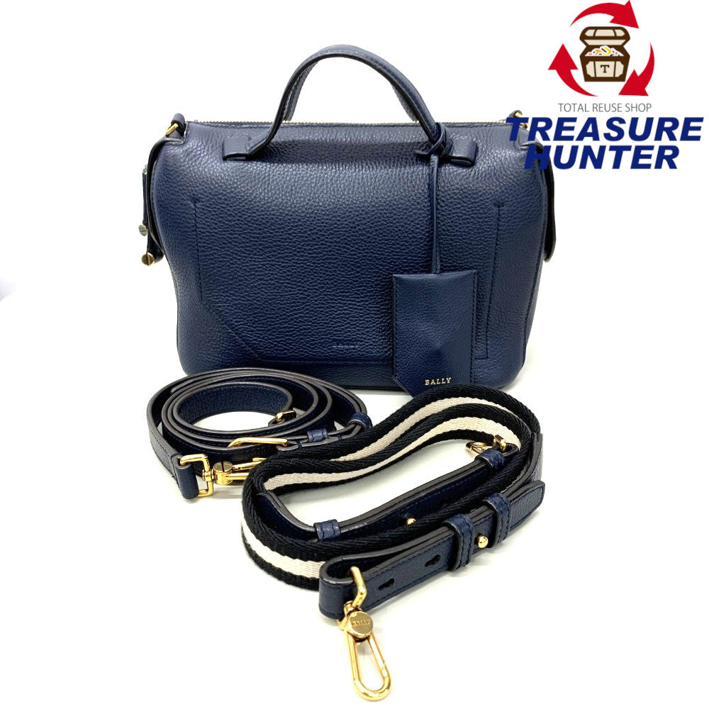 バリー キッセン スモール ハンドバッグ 2way ショルダー ネイビー BALLY(バリー) キッセン スモール 2wayショルダー レザー ネイビー