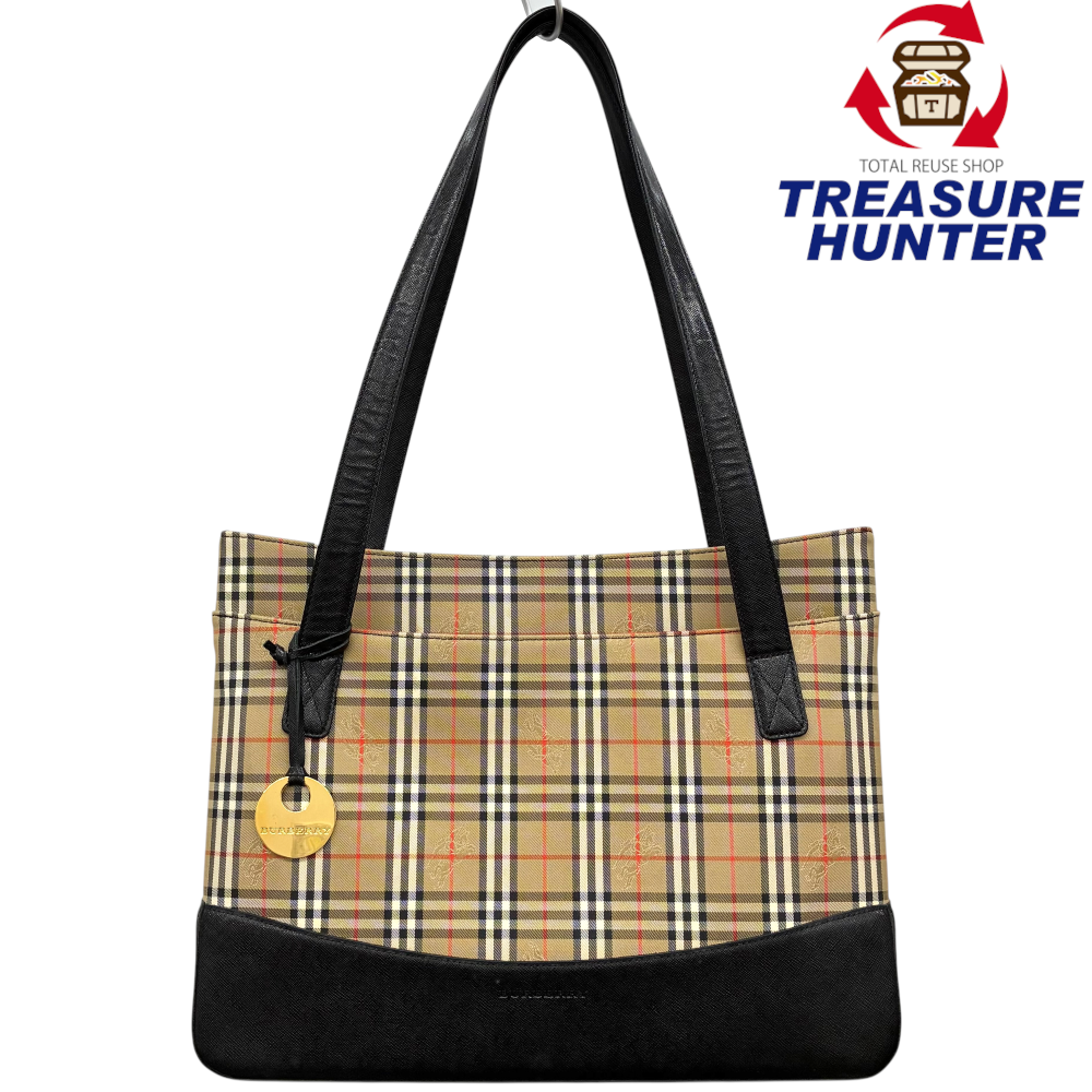 BURBERRY ノバチェック トートバッグ ベージュ×ブラック バーバリー