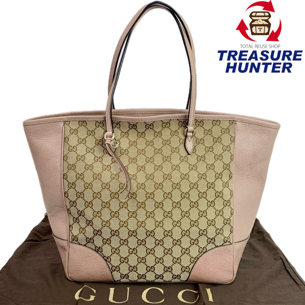GUCCI ピンク キャンバス ハンドバッグ GUCCI GGキャンバス トートバッグ 323671 ベージュ×ピンク