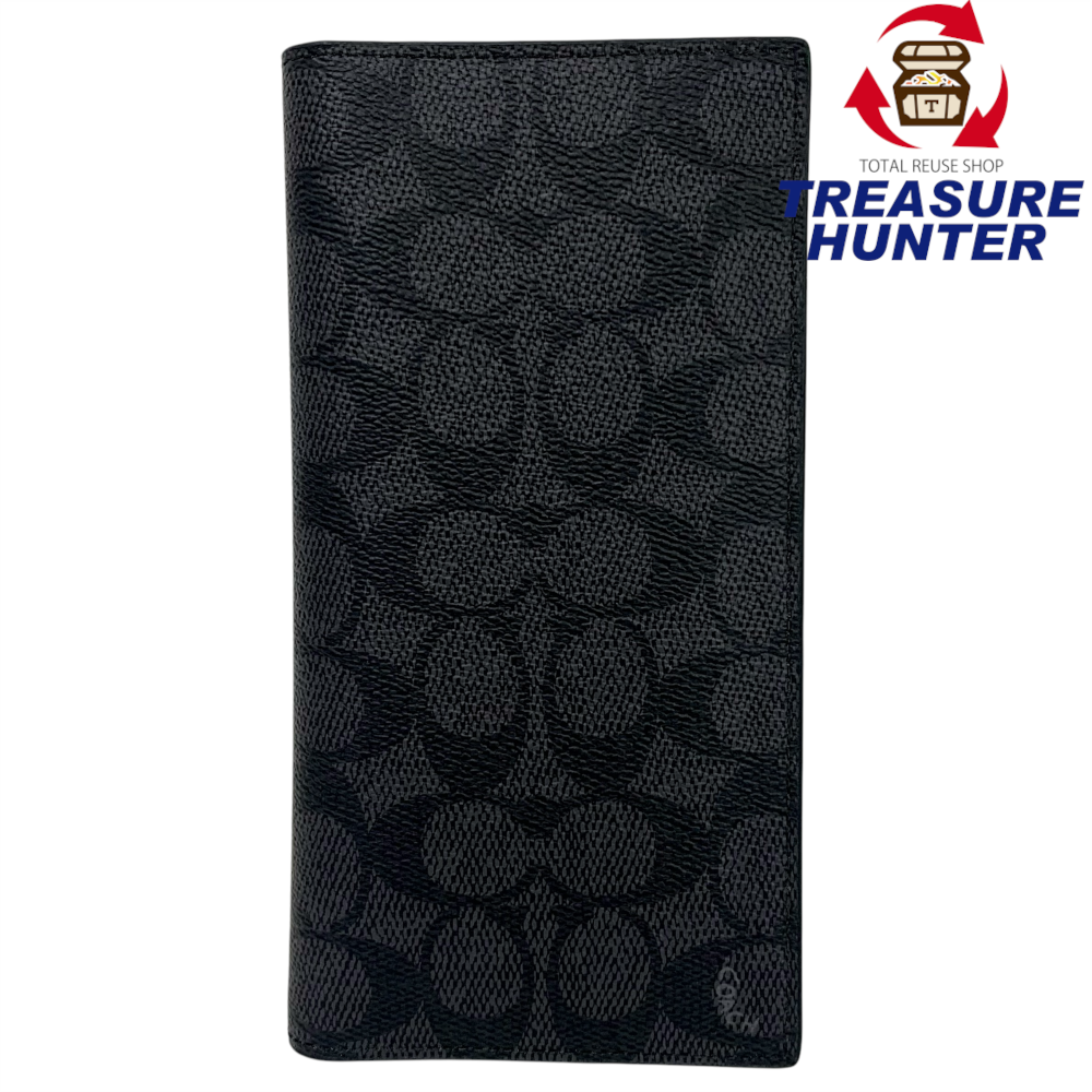 COACH PVCシグネチャー ブレストポケットウォレット CW353 チャコール COACH PVCシグネチャー ブレストポケットウォレット CW353 チャコール