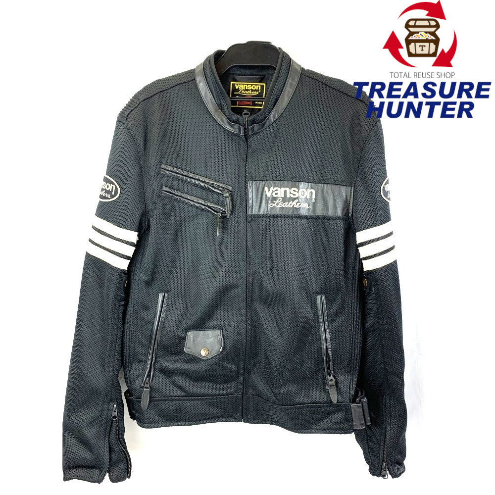 Vanson(バンソン) メッシュジャケット XL ブラック/インナーレッド