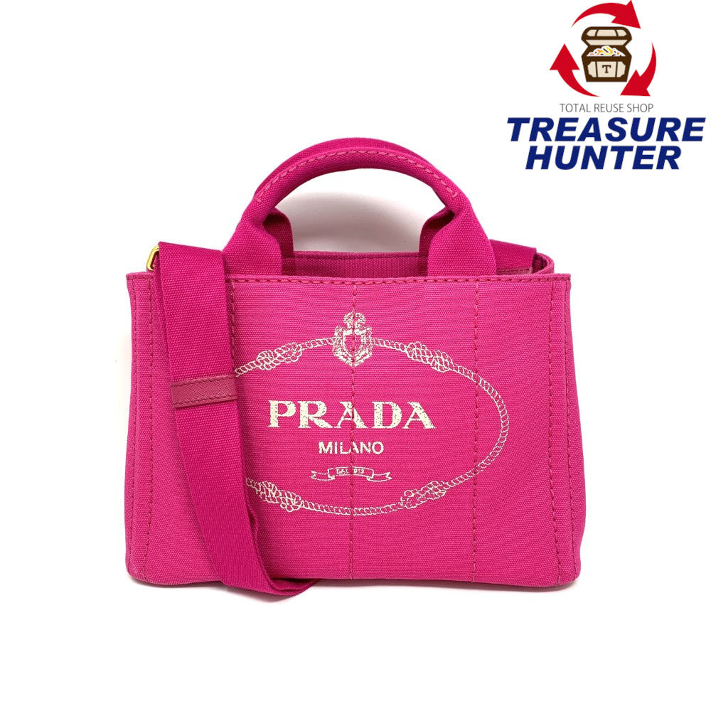 PRADA プラダ カナパ ハンドバッグ ピンク プラダ カナパ キャンバス 