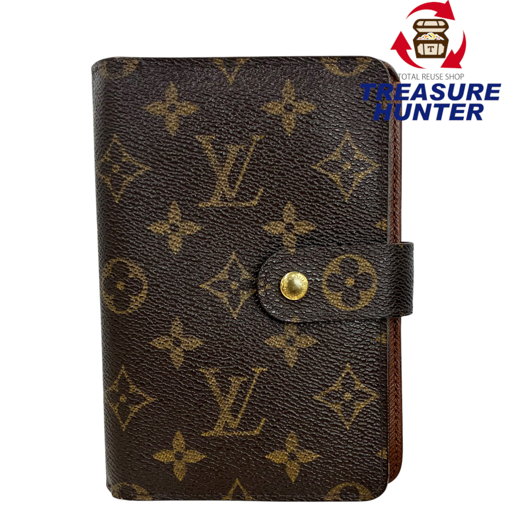 LOUIS VUITTON モノグラム ポルトパピエ ジップ M61207 ブラウン 二