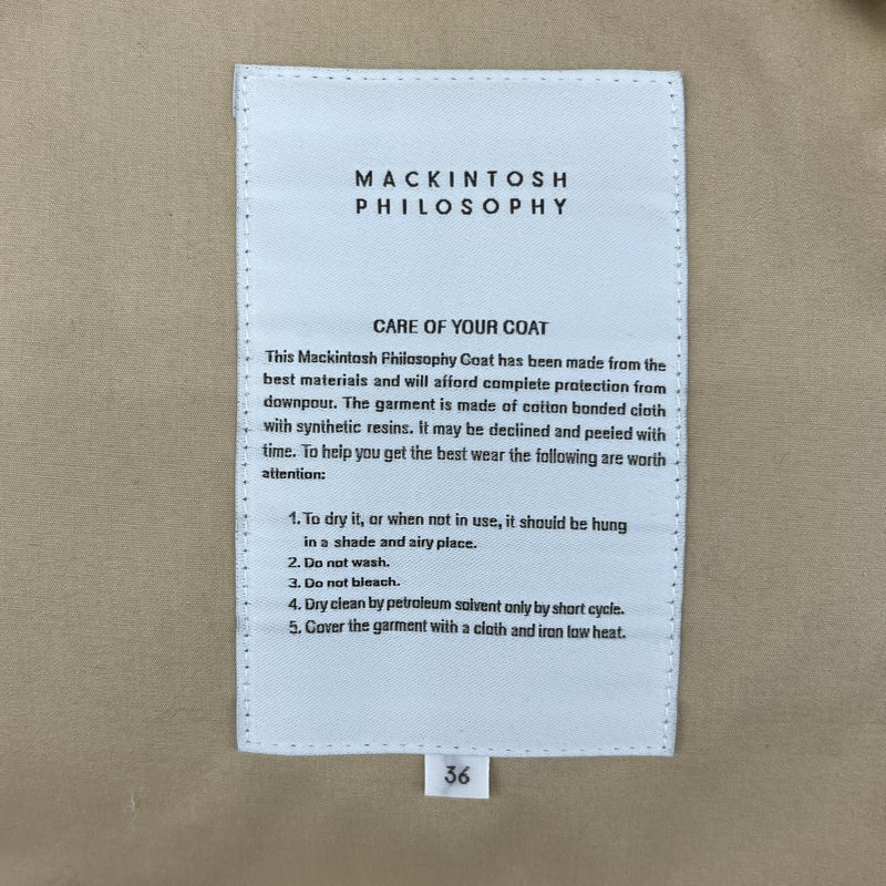 未使用品 タグ付き MACKINTOSH PHILOSOPHY コットンボンディングコート H5A11-620-40 Sサイズ ベージュ 【100027644002】