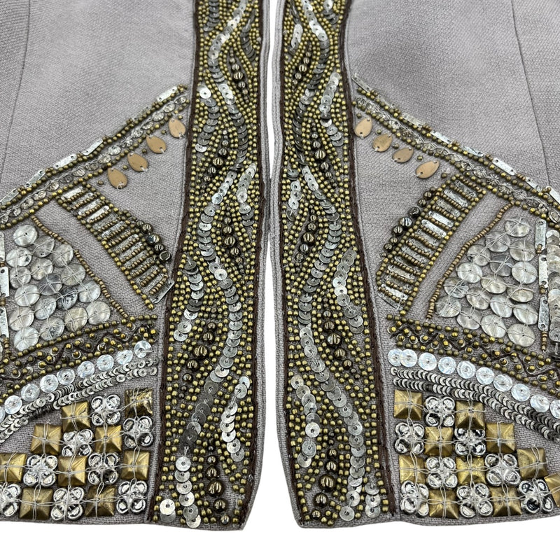 未使用品 タグ付き GRACE CONTINENTAL グレースコンチネンタル メタル刺繍コットンジャケット 12301041 Sサイズ ベージュ　ビジュー付き 【100040207002】
