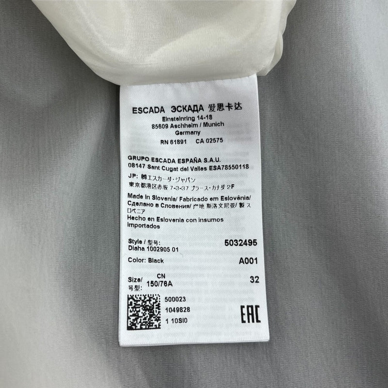 未使用品 半タグ付き ESCADA　エスカーダ ノースリーブワンピース ブラック＆オレンジ Sサイズ 【100043555002】