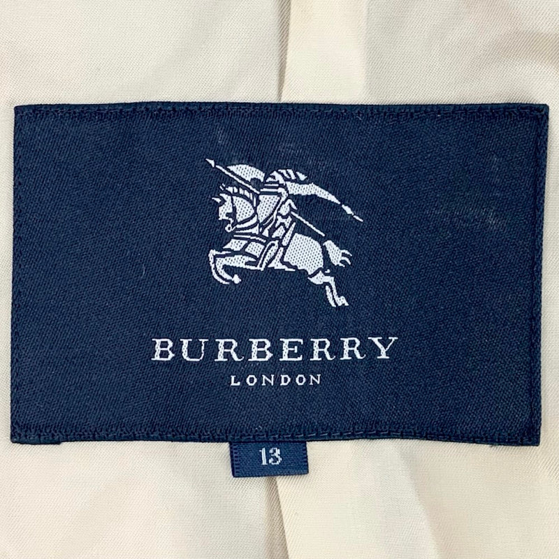 BURBERRY LONDON ウール シングルコート 13号(XL相当) ブラック 裏地チェック柄 バーバリーロンドン 【100044022005】