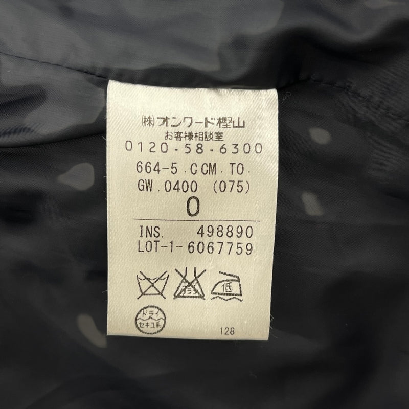 中古 TOCCA トッカ ファー付き ダウンコート ツイード生地 ネイビー Sサイズ 【100044091002】