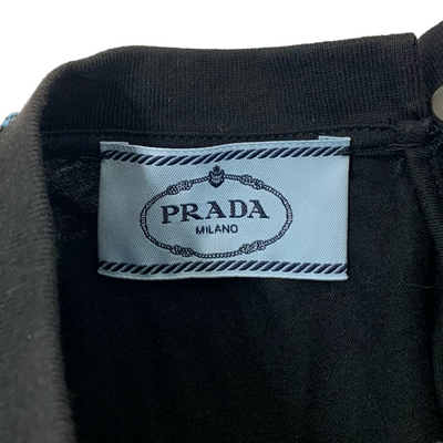 PRADA スパンコール 半袖カットソー サイズM ブラック×チェック プラダ 【100044210007】