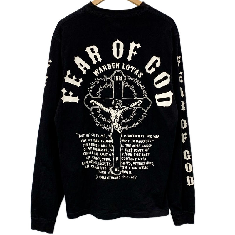 FEAR OF GOD×WARREN LOTAS ヘビージャージーロングスリーブTシャツ サイズM ブラック FOG×ウォーレンロータス 【100057494007】