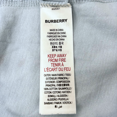 BURBERRY 半袖シャツ 14Y 164cm ブルー×ボーダー バーバリー 【100057592007】