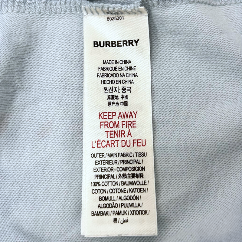 BURBERRY 半袖シャツ 14Y 164cm ブルー×ボーダー バーバリー 【100057592007】