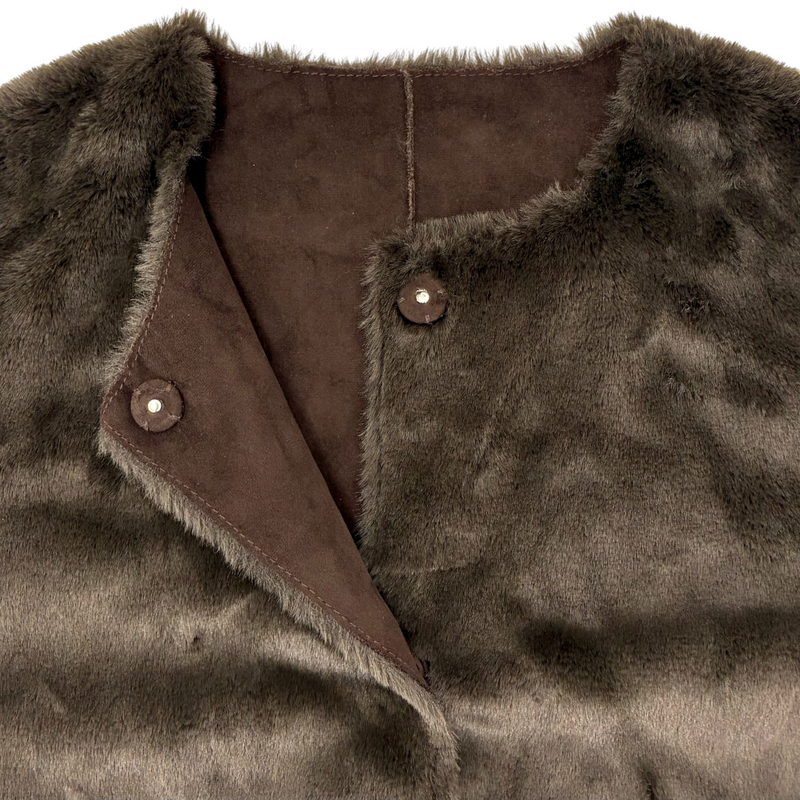 AMERI 2wayエコファーロングコート ベルト付き サイズF ブラウン アメリ 【100057801007】