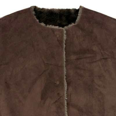 AMERI 2wayエコファーロングコート ベルト付き サイズF ブラウン アメリ 【100057801007】