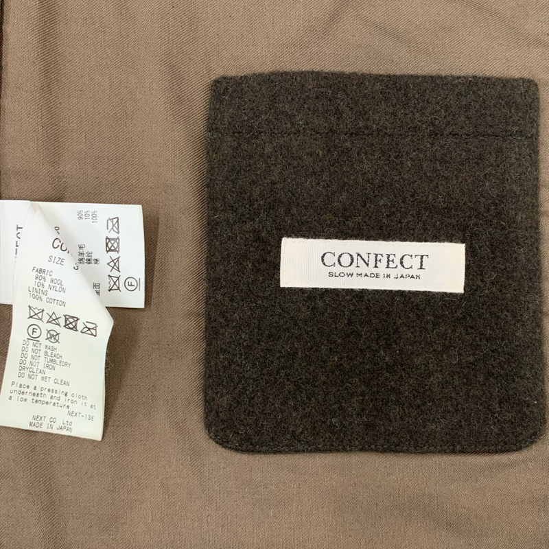 nest robe CONFECT ウールモッサークルーネックベスト サイズ3 ダークカーキ 02213-0036 21AW コンフェクト 【100058073007】