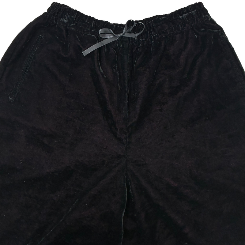 Needles×BEAMS BOY チャイナコレクション 別注カンフーパンツ サイズ2 ブラック×ピンク ベルベット 裾切りっぱなしデザイン ニードルス×ビームスボーイ 【100058224007】