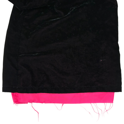 Needles×BEAMS BOY チャイナコレクション 別注カンフーパンツ サイズ2 ブラック×ピンク ベルベット 裾切りっぱなしデザイン ニードルス×ビームスボーイ 【100058224007】
