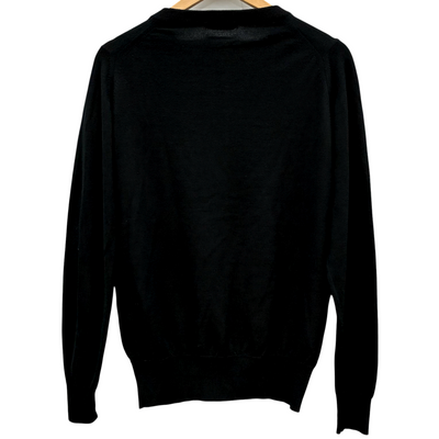 JOHN SMEDLEY メリノウールクルーネックカーディガン サイズM ブラック ジョンスメドレー 【100058266007】