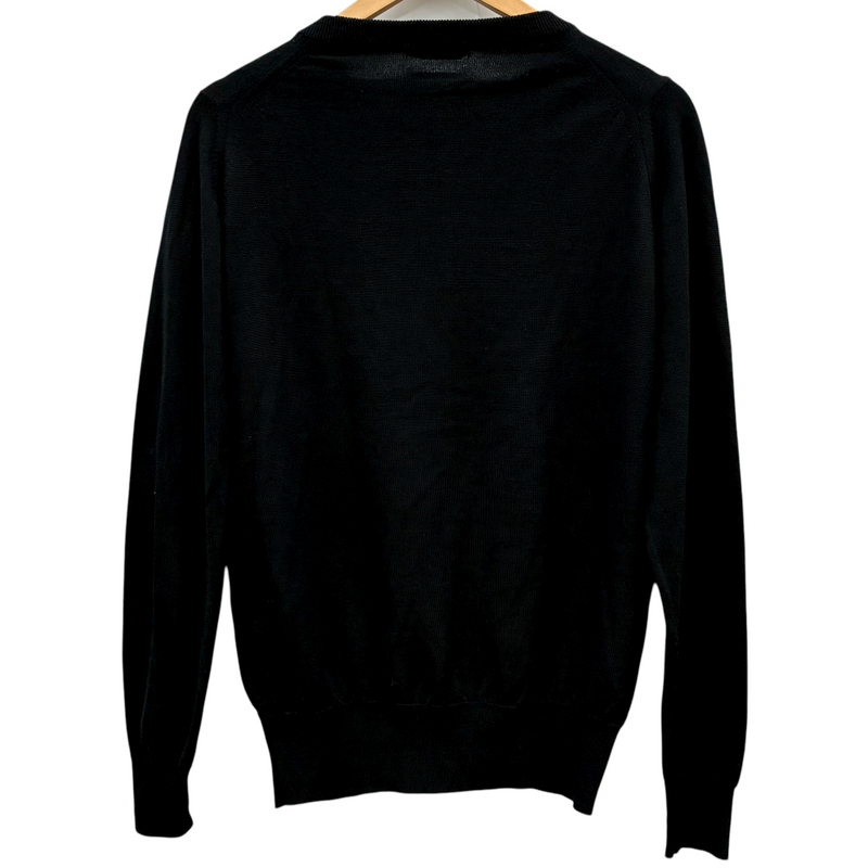 JOHN SMEDLEY メリノウールクルーネックカーディガン サイズM ブラック ジョンスメドレー 【100058266007】