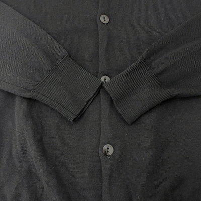 JOHN SMEDLEY メリノウールクルーネックカーディガン サイズM ブラック ジョンスメドレー 【100058266007】