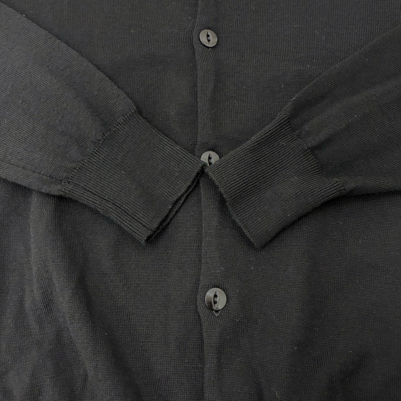 JOHN SMEDLEY メリノウールクルーネックカーディガン サイズM ブラック ジョンスメドレー 【100058266007】