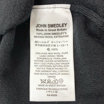 JOHN SMEDLEY メリノウールクルーネックカーディガン サイズM ブラック ジョンスメドレー 【100058266007】