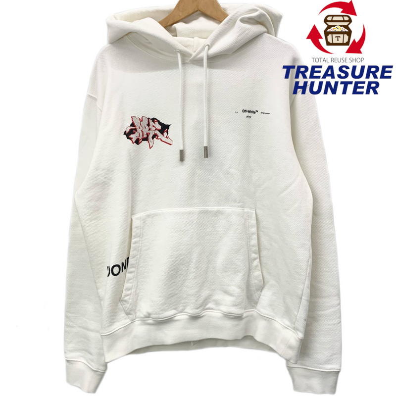 Off-White ドンディ グラフィティ スリムフーディ サイズXL ホワイト 2019年モデル パーカー オフホワイト 【100058895007】