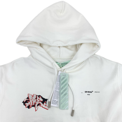 Off-White ドンディ グラフィティ スリムフーディ サイズXL ホワイト 2019年モデル パーカー オフホワイト 【100058895007】
