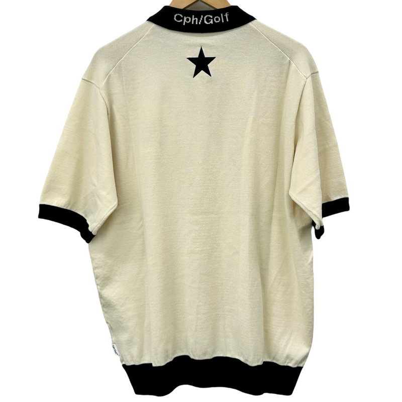 CONVERSE GOLF×Captains Helm ワンスター ジャガードニットポロ CHG22-CV-K01 サイズL アイボリー コンバースゴルフ×キャプテンヘルム 【100058924007】