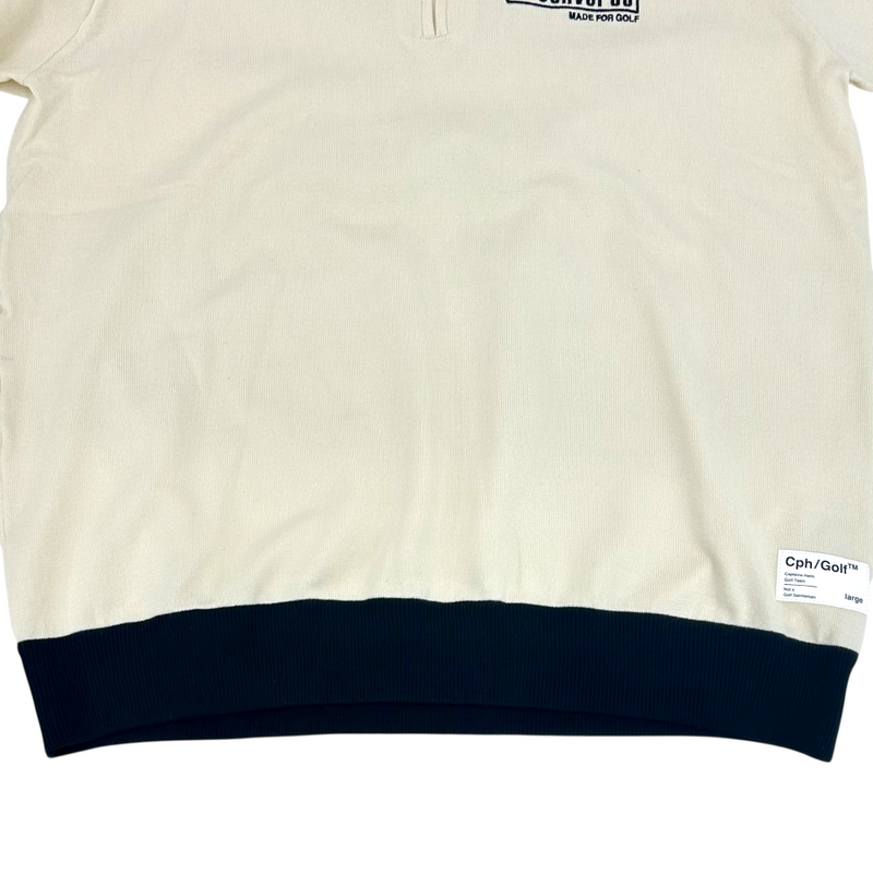 CONVERSE GOLF×Captains Helm ワンスター ジャガードニットポロ CHG22-CV-K01 サイズL アイボリー コンバースゴルフ×キャプテンヘルム 【100058924007】