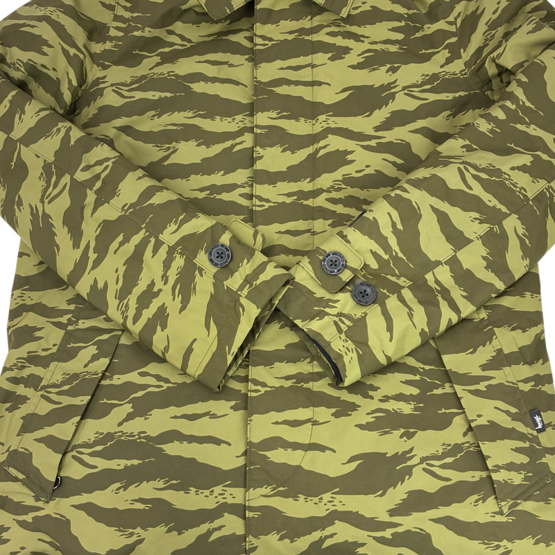 STUSSY×OGAWA CAMPAL×nano universe ステンカラーコート インナーダウン付き サイズS タイガーカモ カーキ ステューシー×小川キャンパル×ナノユニバース 【100058999007】
