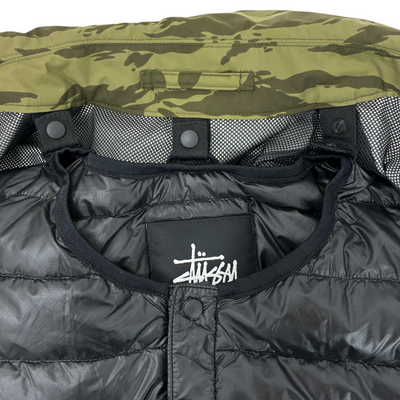 STUSSY×OGAWA CAMPAL×nano universe ステンカラーコート インナーダウン付き サイズS タイガーカモ カーキ ステューシー×小川キャンパル×ナノユニバース 【100058999007】