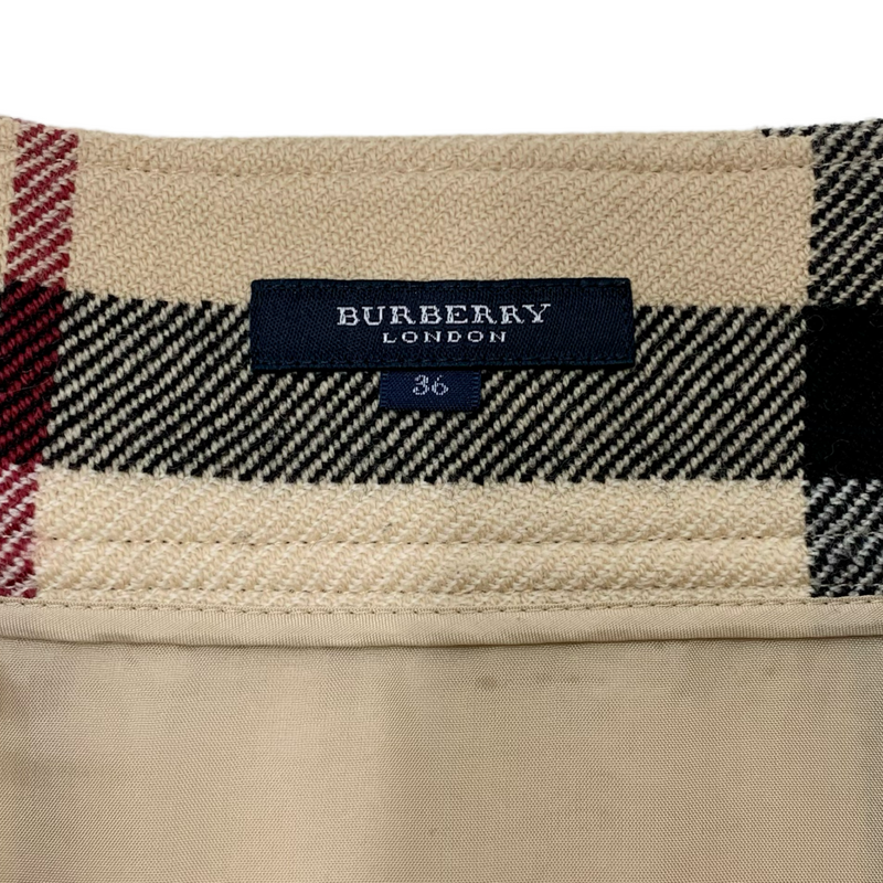 BURBERRY アシンメトリーノバチェックスカート サイズ36(約Sサイズ相当) ベージュ バーバリー 【100059013008】