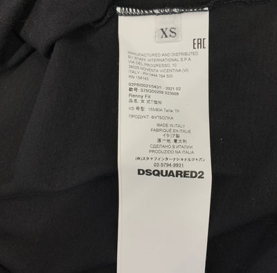 DSQUARED2 ディースクエアード2 ロゴTシャツ サイズXS ブラック 半袖 レディーストップス 【100059043008】