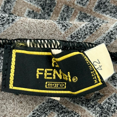 FENDI ズッカ柄 キャミソールワンピース サイズ42 ブラウン×ブラック フェンディ 【100059088007】
