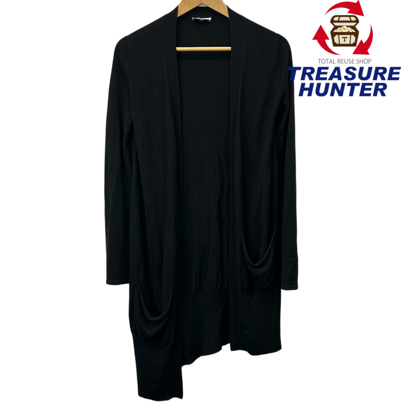 ANN DEMEULEMEESTER コットン レーヨン ロングカーディガン サイズ36(約Sサイズ相当) ブラック アンドゥムルメステール 【100059129007】