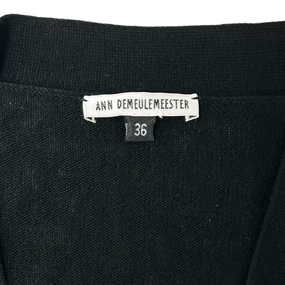 ANN DEMEULEMEESTER コットン レーヨン ロングカーディガン サイズ36(約Sサイズ相当) ブラック アンドゥムルメステール 【100059129007】