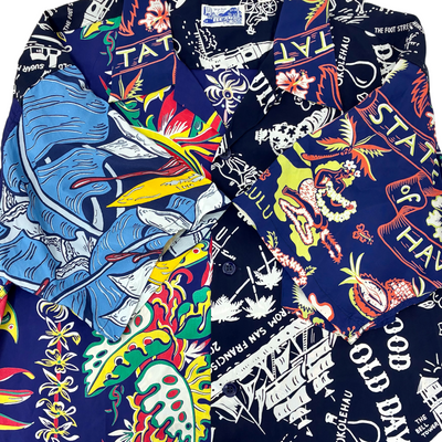 BEAMS クレイジーアロハシャツ 11-01-1370-086 サイズL ネイビー 22SS 東洋エンタープライズ製 ビームス 【100059178007】