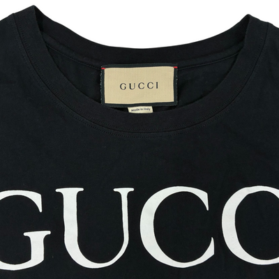 GUCCI インターロッキングG コットンオーバーサイズTシャツ 493117X3Q35 サイズXS ブラック グッチ 【100059243007】