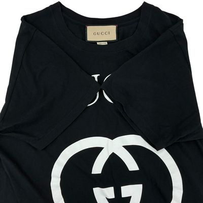 GUCCI インターロッキングG コットンオーバーサイズTシャツ 493117X3Q35 サイズXS ブラック グッチ 【100059243007】