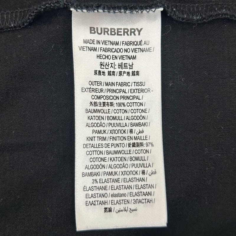 BURBERRY LETCHFORDTAV Tシャツ 8026016 サイズM ブラック 20SS 半袖 バーバリー 【100059244007】