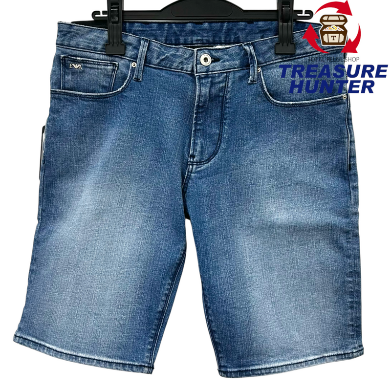 EMPORIO ARMANI ショートデニムパンツ 3H1PA6 1D4DZ サイズ48(約Lサイズ相当) インディゴ エンポリオアルマーニ 【100059316007】