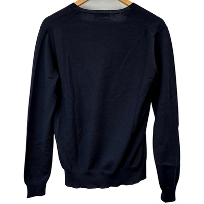 PRADA Vネックニット 長袖 DNA386 507 サイズ46(約Mサイズ相当) ネイビー プラダ 【100059720007】