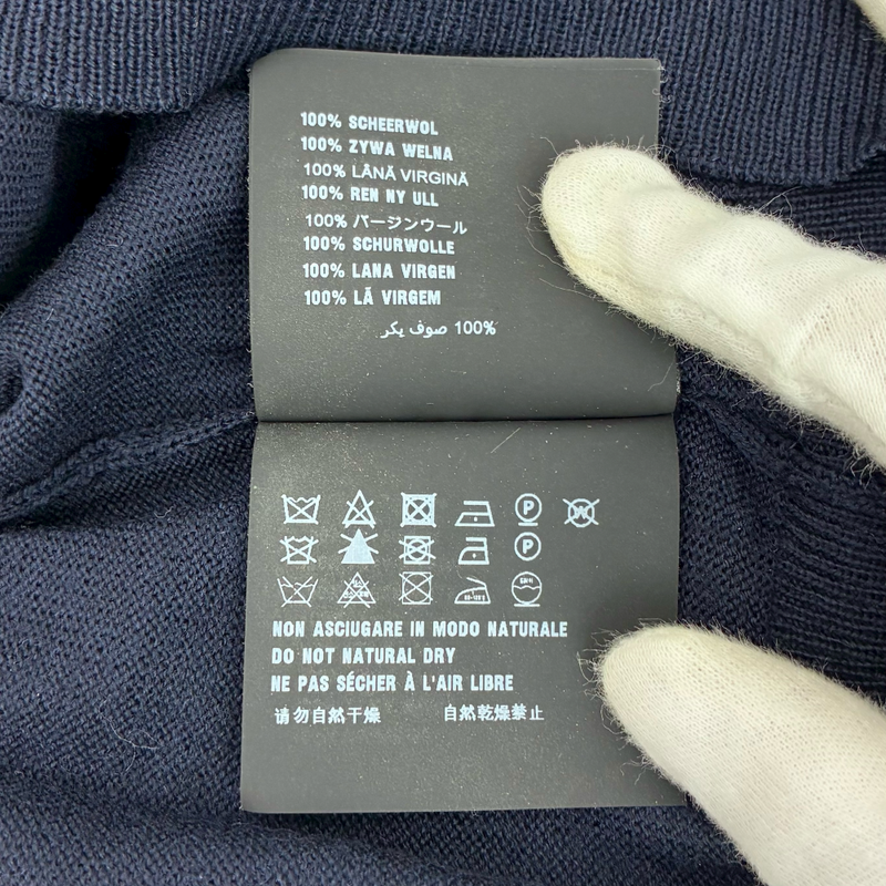 PRADA Vネックニット 長袖 DNA386 507 サイズ46(約Mサイズ相当) ネイビー プラダ 【100059720007】