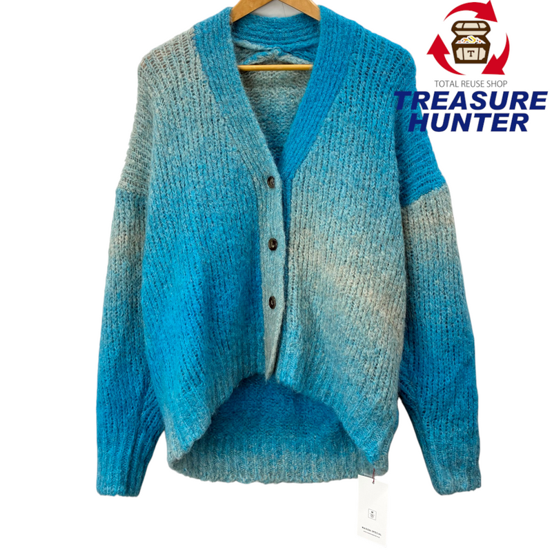 MAISON SPECIAL イタリアンアルパカ グラデーションニットカーディガン サイズF ブルー メゾンスペシャル 【100059845007】