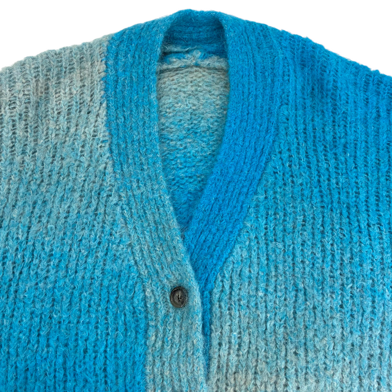 MAISON SPECIAL イタリアンアルパカ グラデーションニットカーディガン サイズF ブルー メゾンスペシャル 【100059845007】