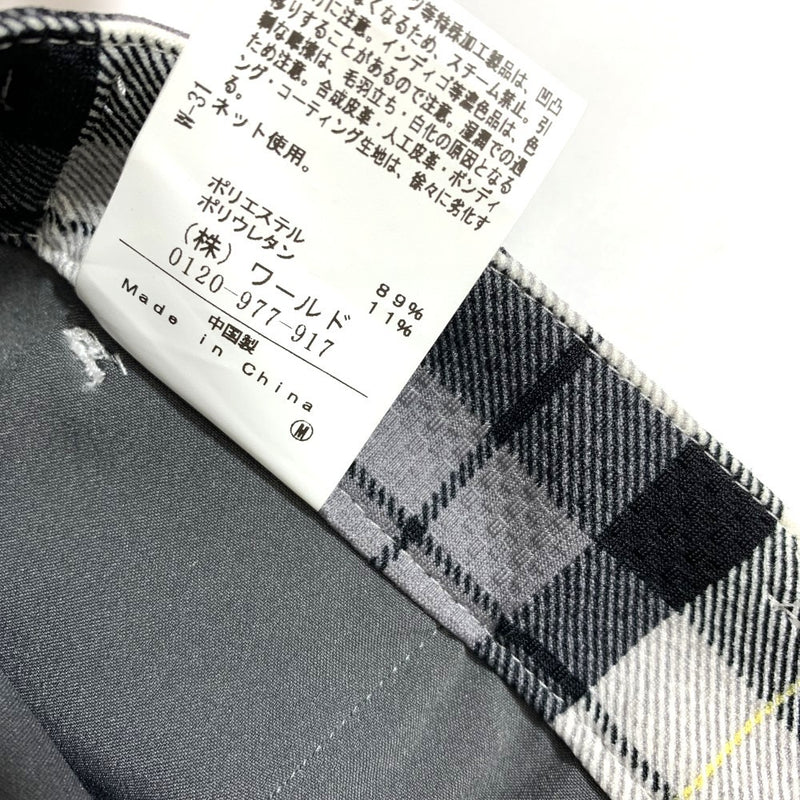adabat(アダバット)　チェック柄パンツ　サイズ48（L）ホワイト×ブラック×イエロー　メンズ 未使用品 【100059955003】