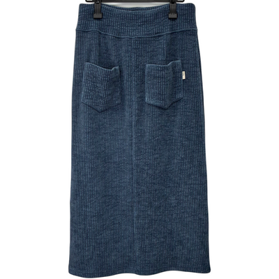 ayane モールニットコーデュロイペンシルスカート 873808 サイズ40(約Lサイズ相当) ブルー アヤン 【100060934007】