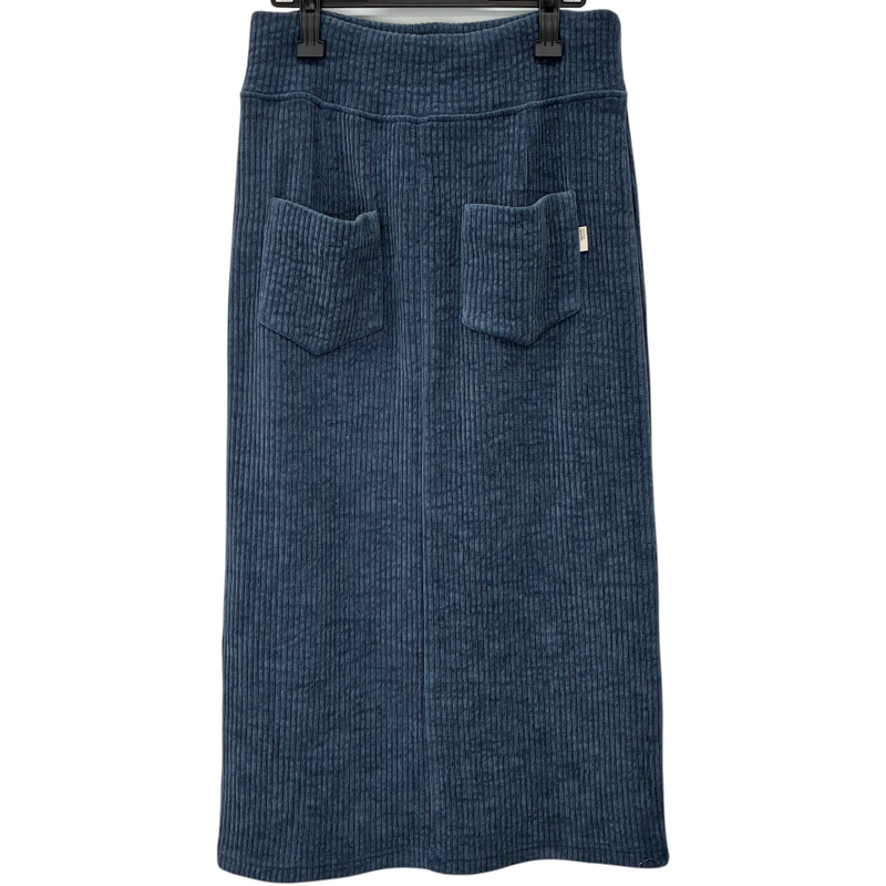 ayane モールニットコーデュロイペンシルスカート 873808 サイズ40(約Lサイズ相当) ブルー アヤン 【100060934007】