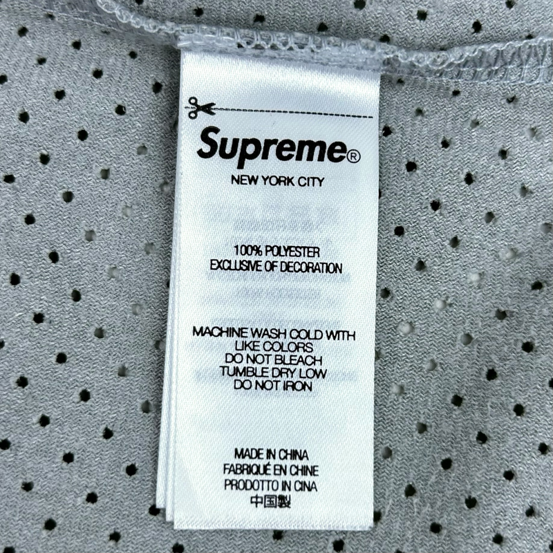 Supreme ウルトラスエード メッシュ ベースボールジャージ サイズS グレー×レッド 24SS シュプリーム 【100060959007】